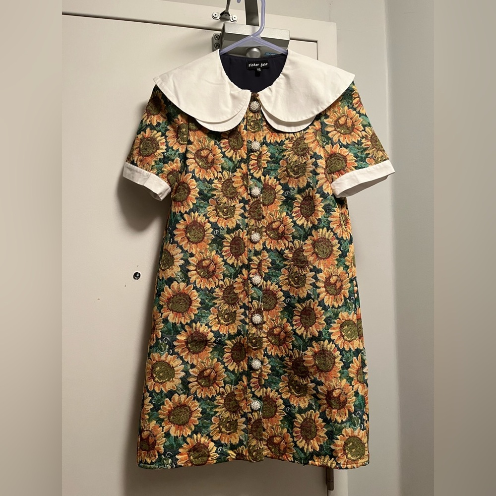 Sister Jane Sunflower Mini Dress - Green and Yellow